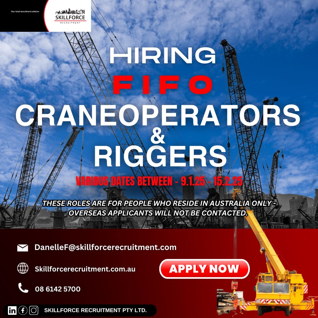 Skillforce - 𝗛𝗶𝗿𝗶𝗻𝗴: 𝗖𝗿𝗮𝗻𝗲 𝗢𝗽𝗲𝗿𝗮𝘁𝗼𝗿𝘀 & 𝗥𝗶𝗴𝗴𝗲𝗿𝘀 𝗦𝗸𝗶𝗹𝗹𝗳𝗼𝗿𝗰𝗲 𝗥𝗲𝗰𝗿𝘂𝗶𝘁𝗺𝗲𝗻𝘁 ...