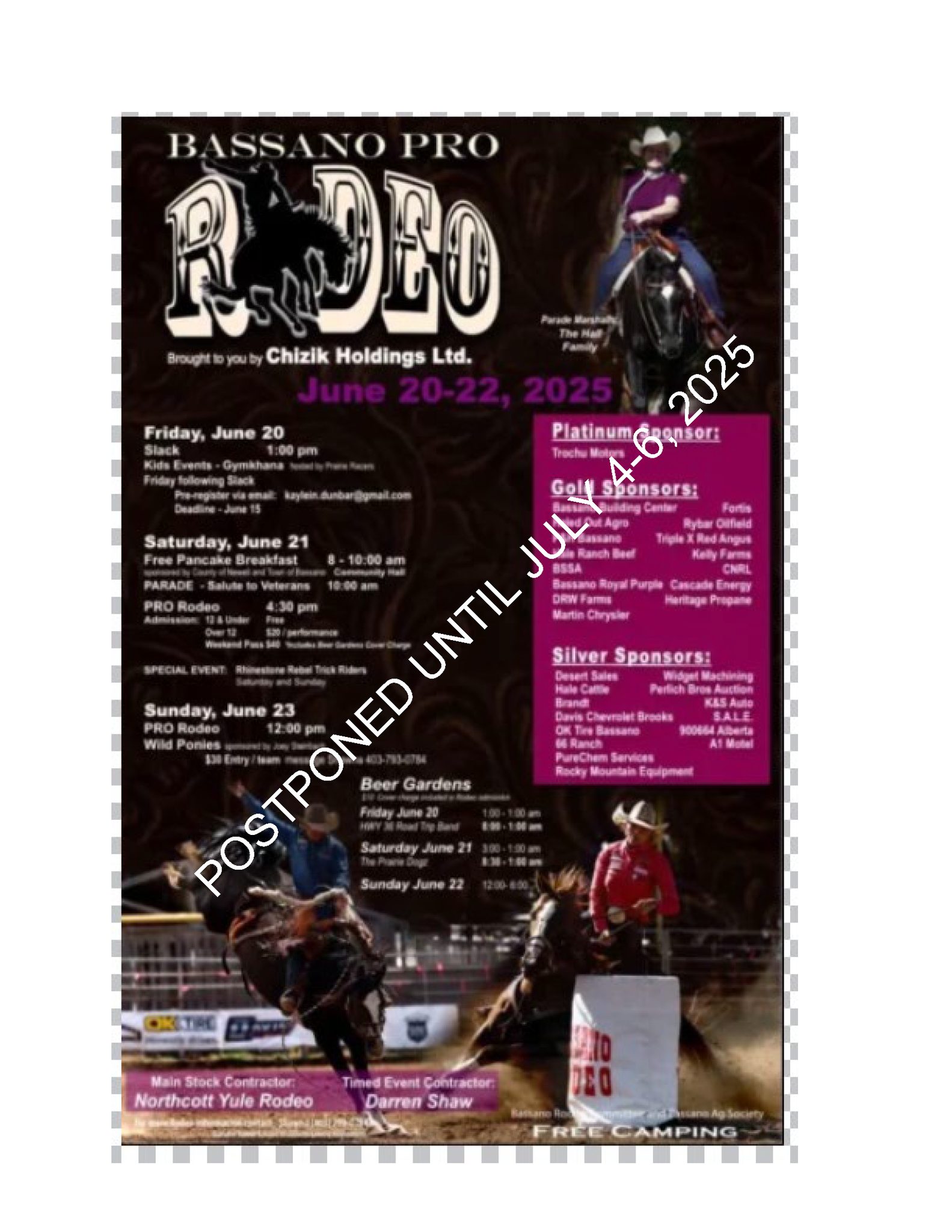 Town of Bassano - The Bassano Pro Rodeo has been postponed... | Facebook