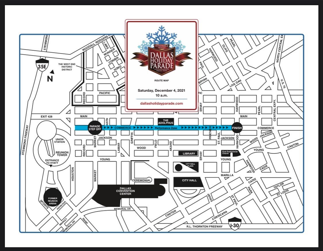 Here is the route map for the... - Dallas Holiday Parade | Facebook