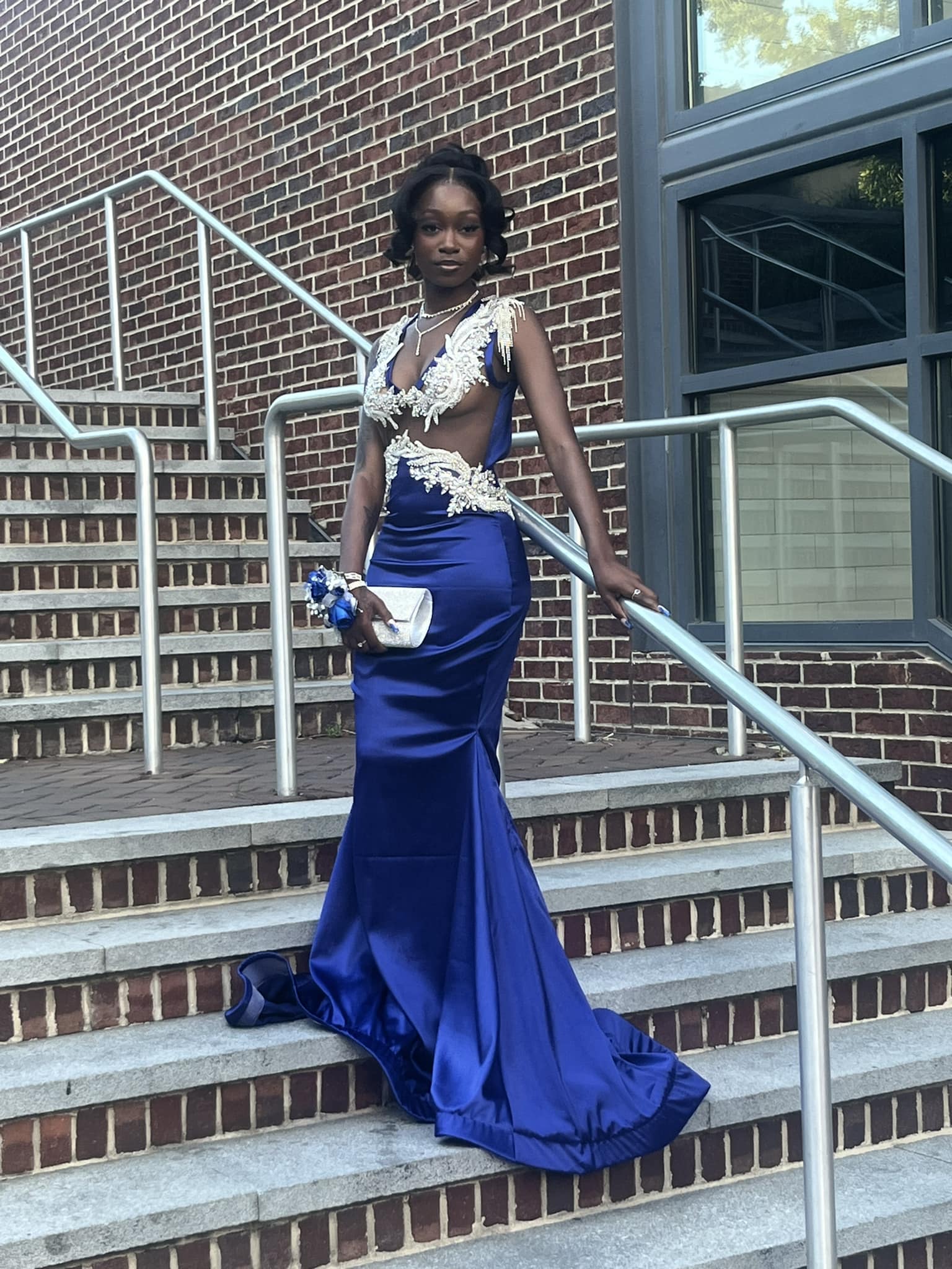 prom dress lyrics beach bunny Queen The Lucia: Iconic Off-Shoulder Recommendations Navy Blue silver Shoe size:8.5