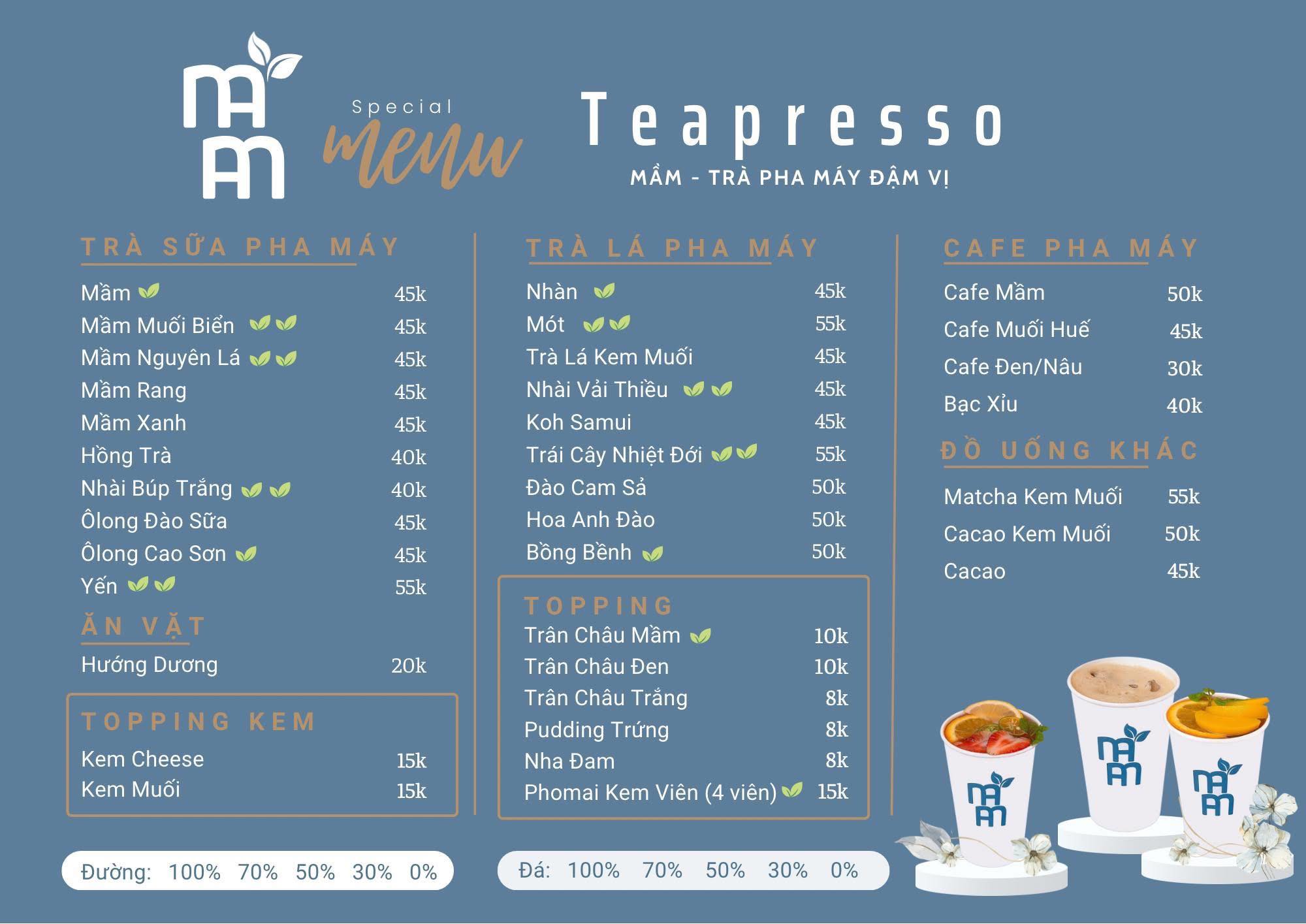 Mầm - Trà Pha Máy Đậm Vị - Lò