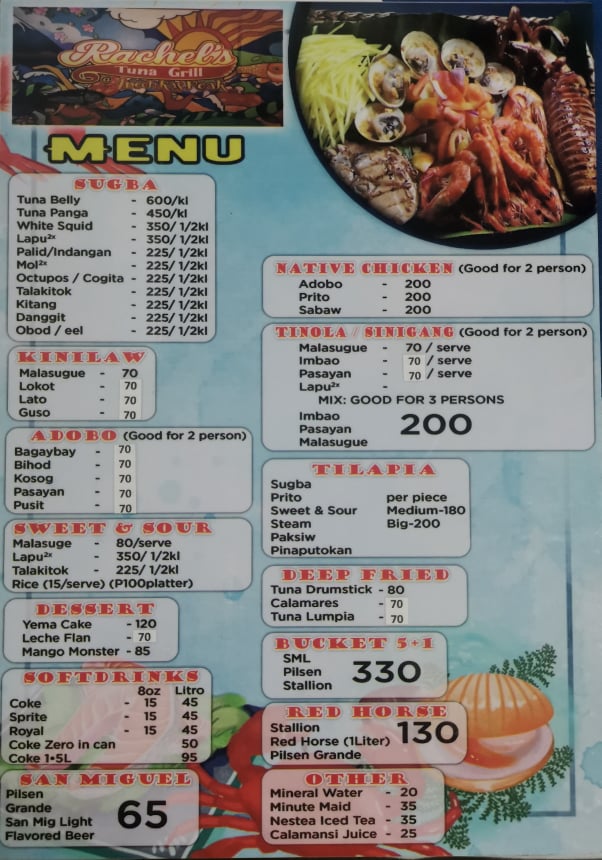 UPDATED AFFORDABLE MENU... - Rachel's Grill at Anechka's Peak