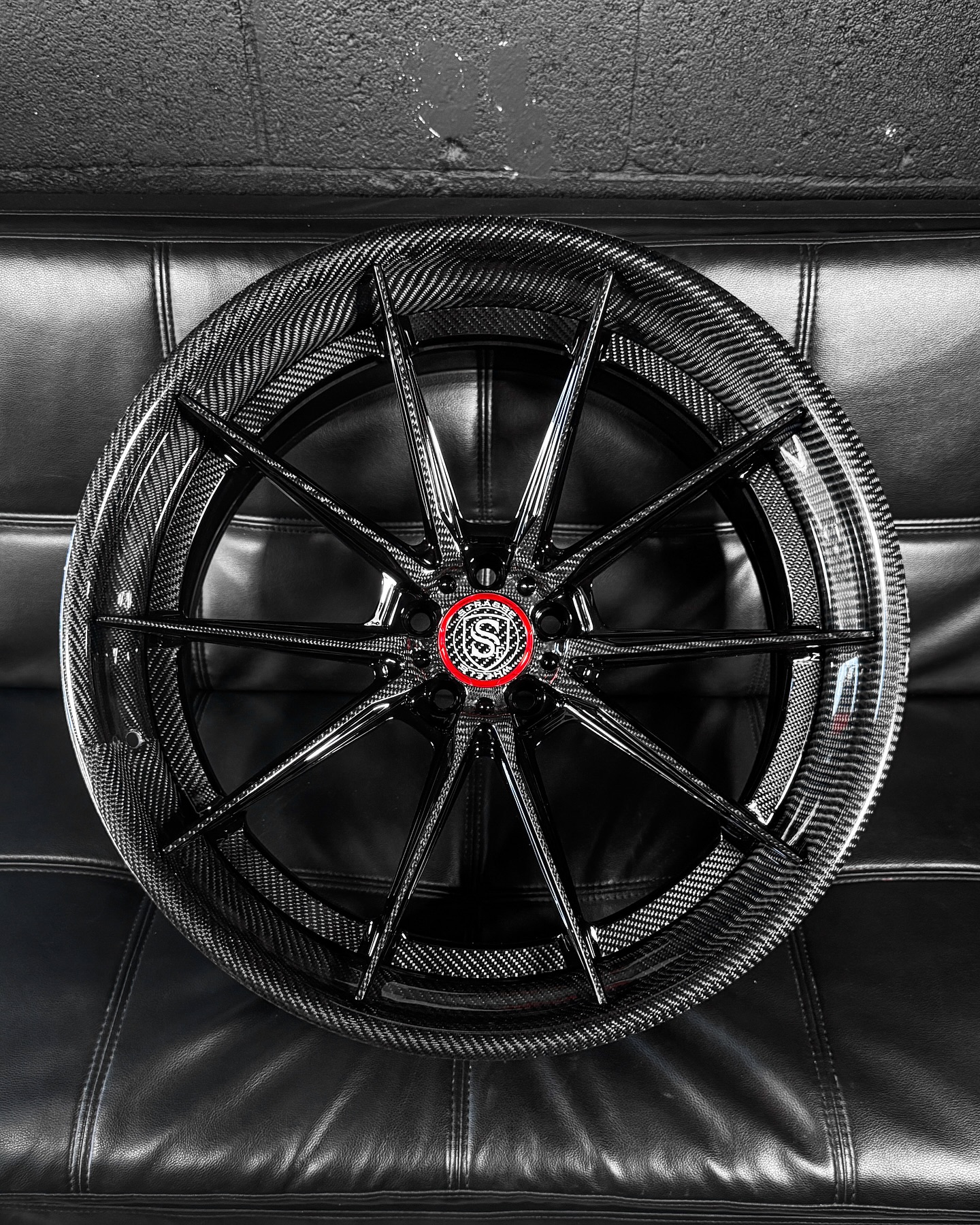 Strasse Wheels - SM5 Deep Concave Wheels Brushed Titanium Centers Gloss ...