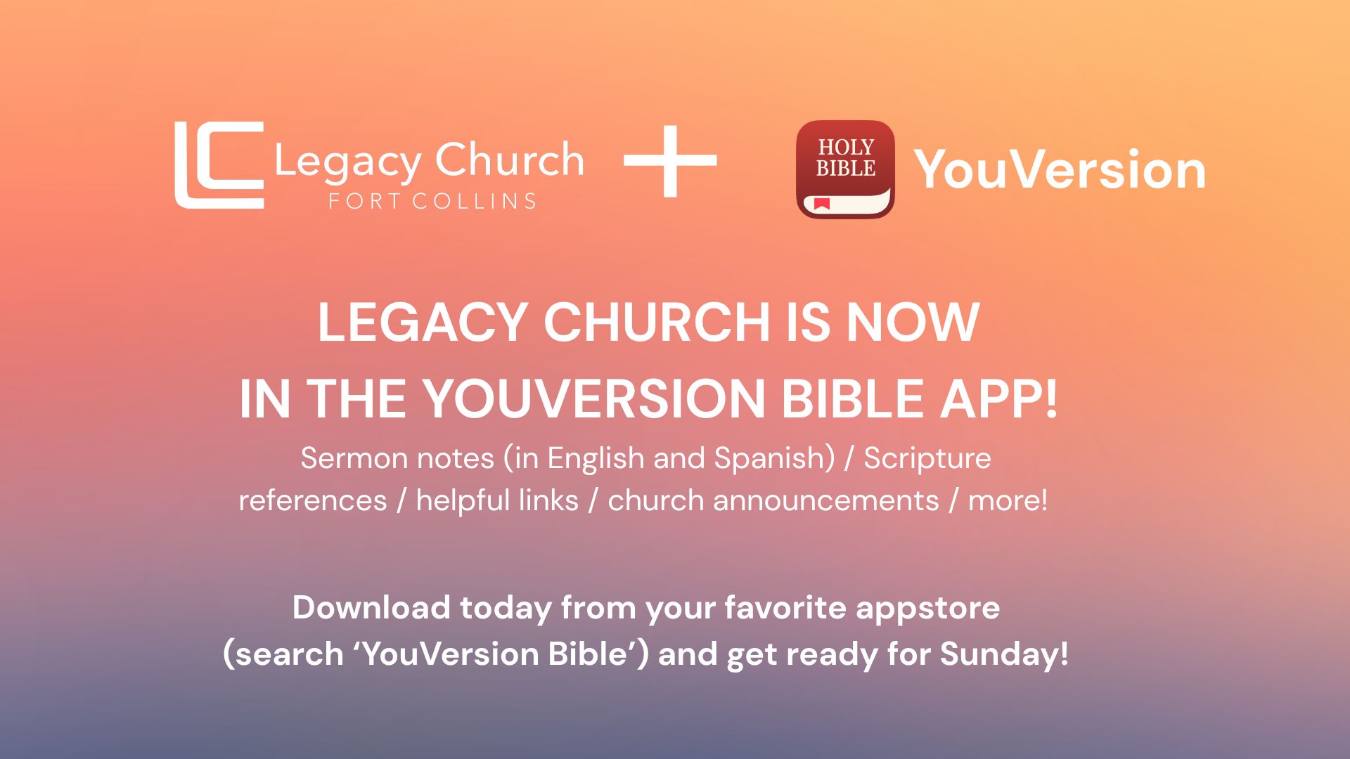 Exciting news, Legacy family! Legacy... - Legacy Church FC | Facebook