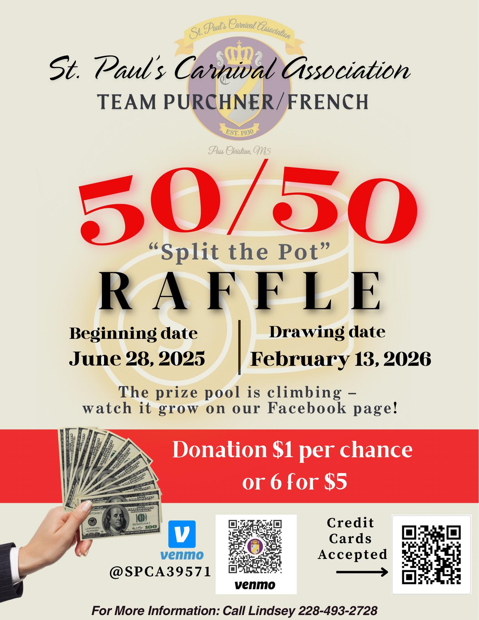 St. - 🎉 CHECK OUT OUR 50/50 RAFFLE! 🎉 💵 $1 per chance | 6 chances for ...
