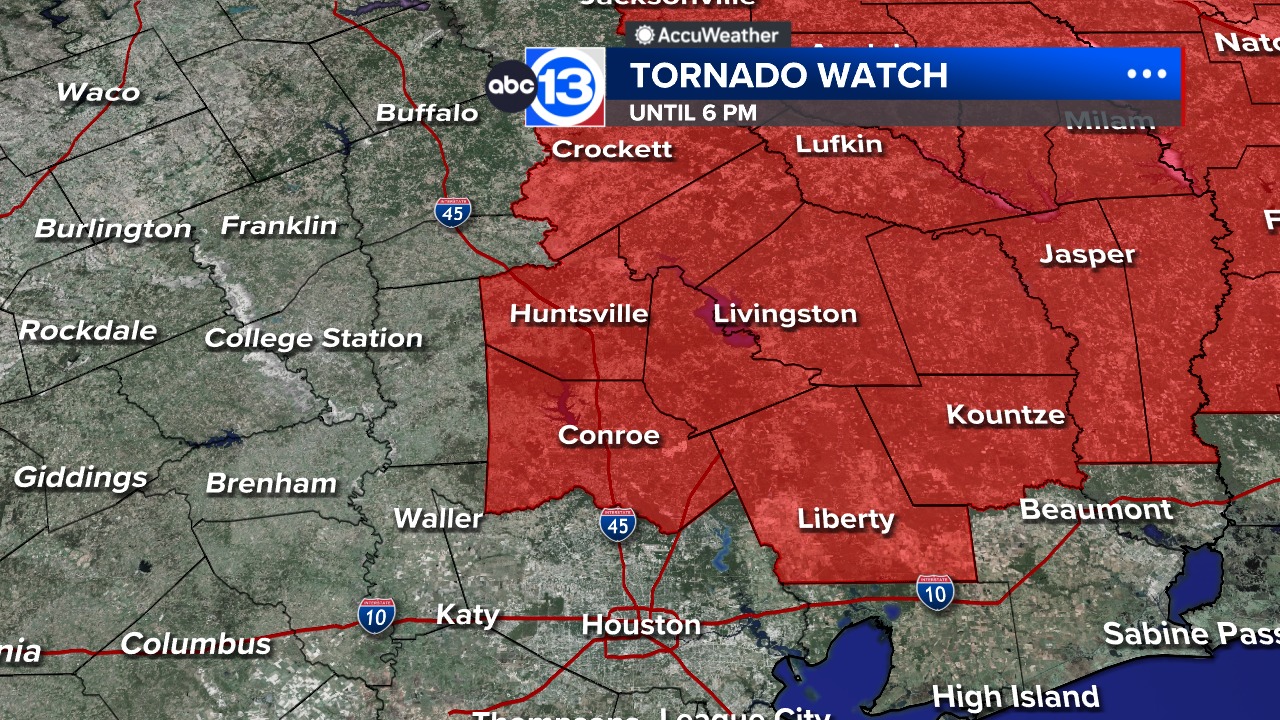 A Tornado Watch has been issued... - ABC13-Kevin Roth | Facebook