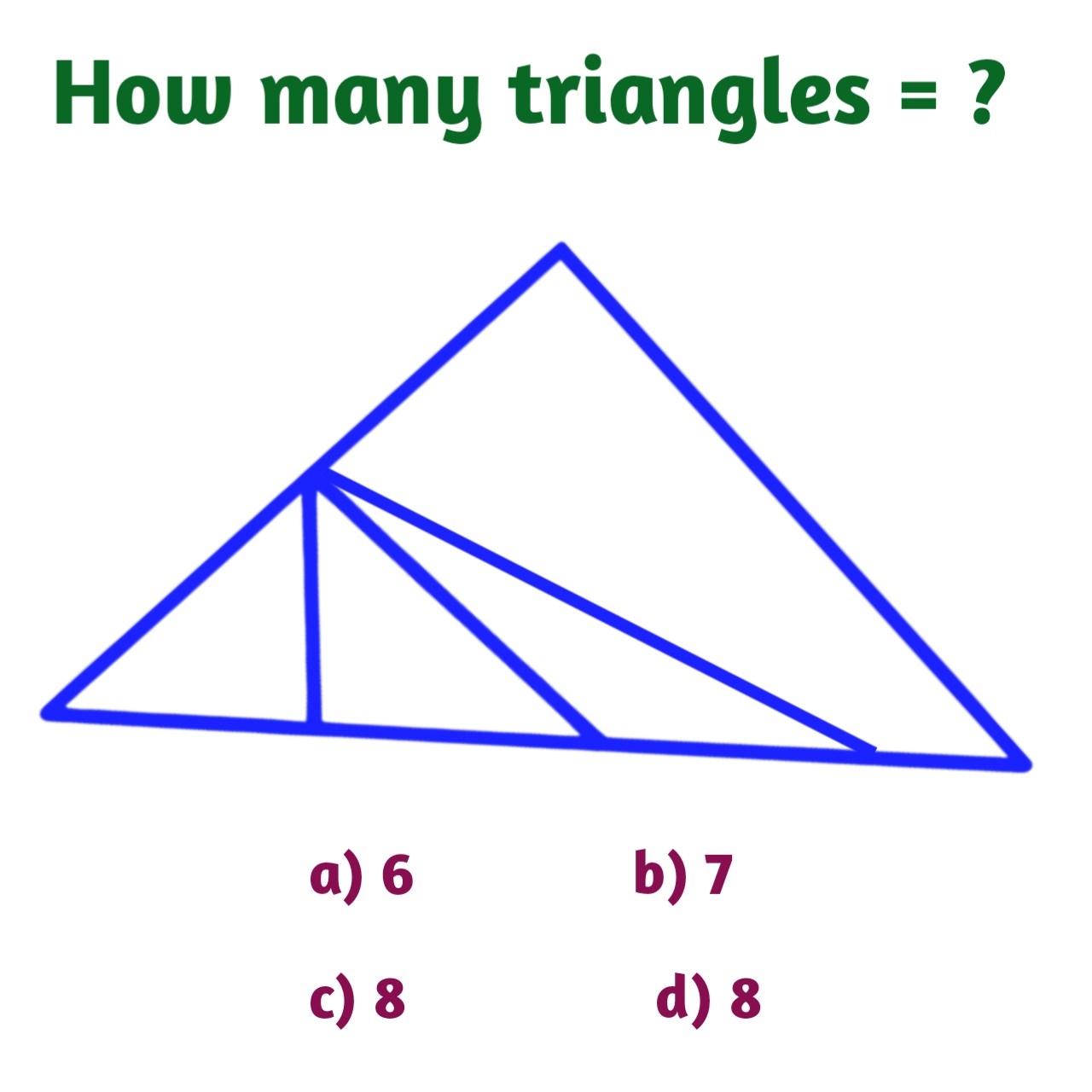 Math - How many triangles are contained within this figure ?. #triangle ...