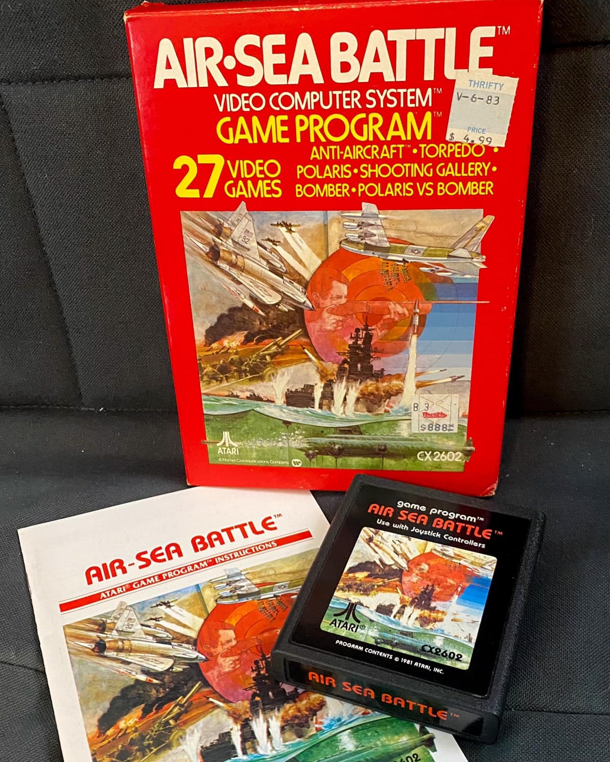 Jeu Atari 2600 Air-Sea Battle - En Boîte Avec Notice - Bon état - Collection Rétro