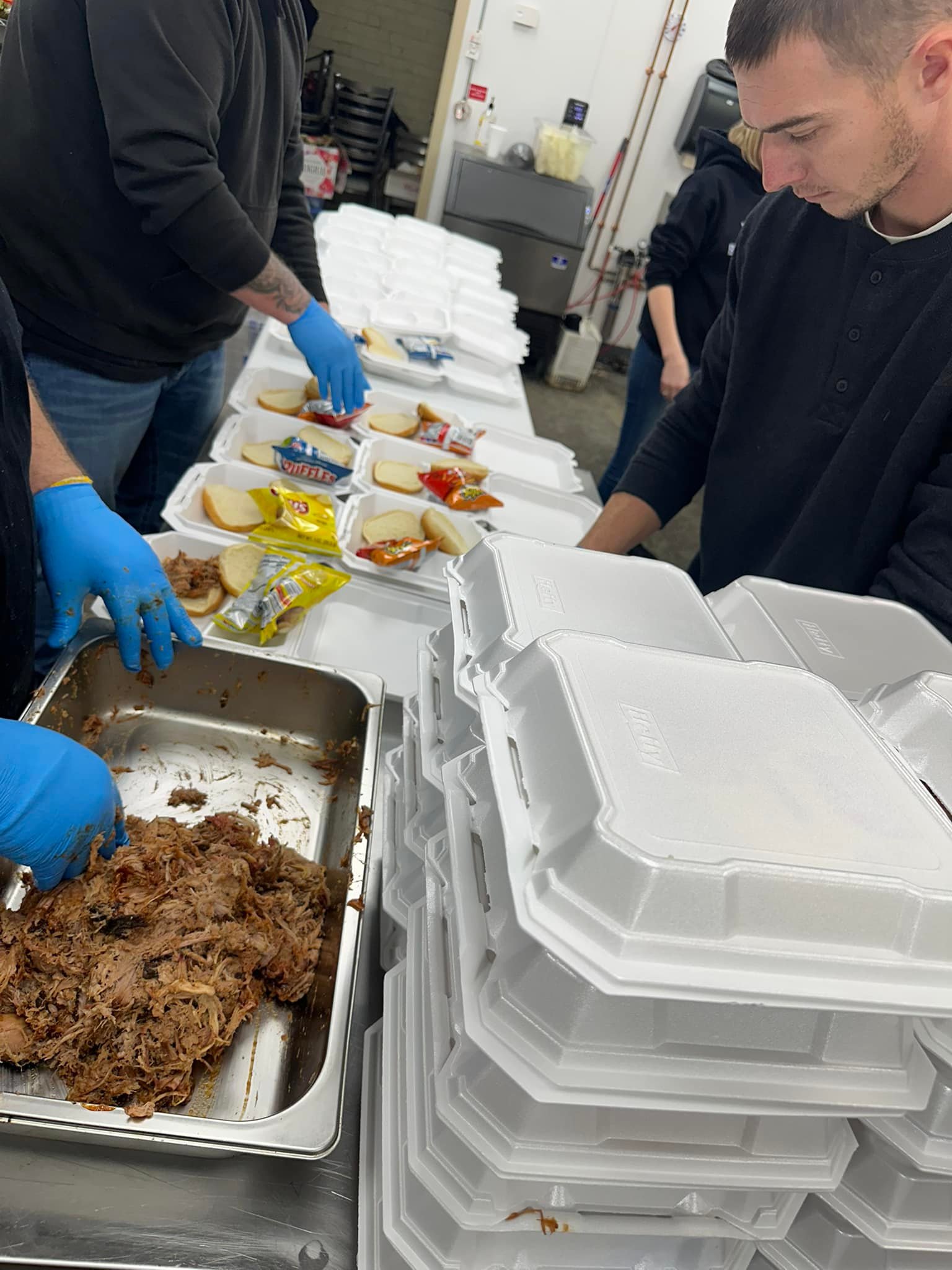 Getting the meals ready for those in... - Bobbie Lane's BBQ