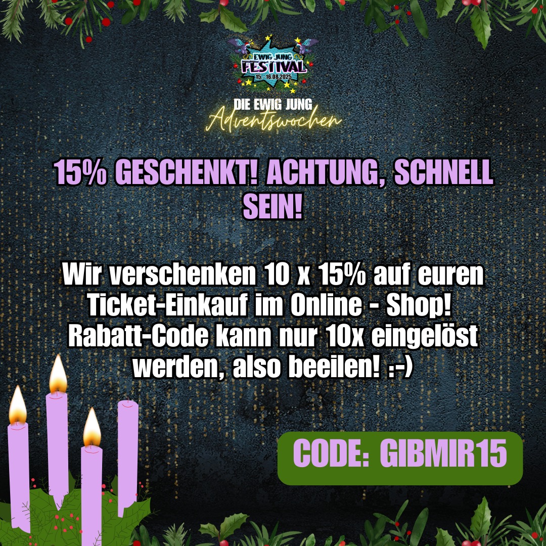 🕯️Dritter Advent 🕯️ Wir verschenken 15 Rabatt-Codes im Online-Shop 🕯️ Aufgepasst