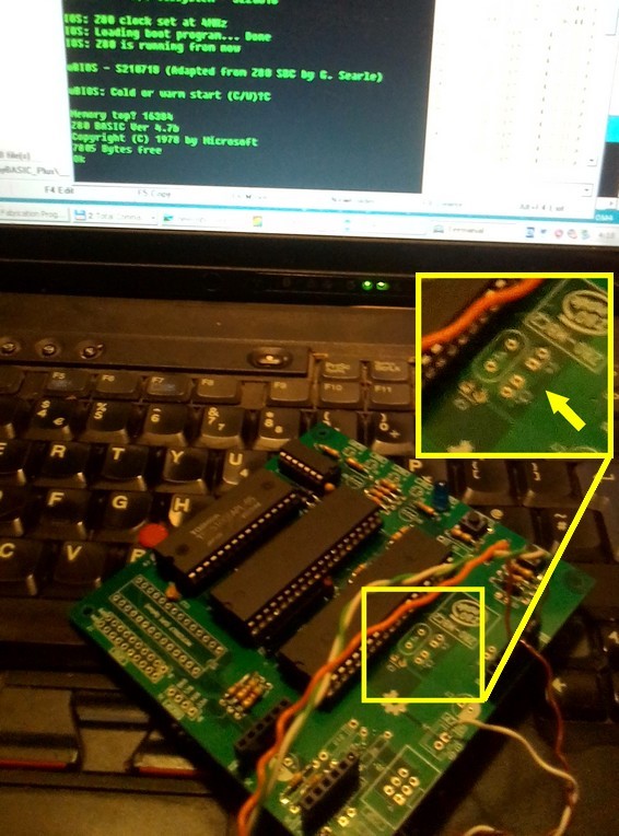 Z80-MBC2 first boot, without XTAL! :) (the real clock freq. is 2