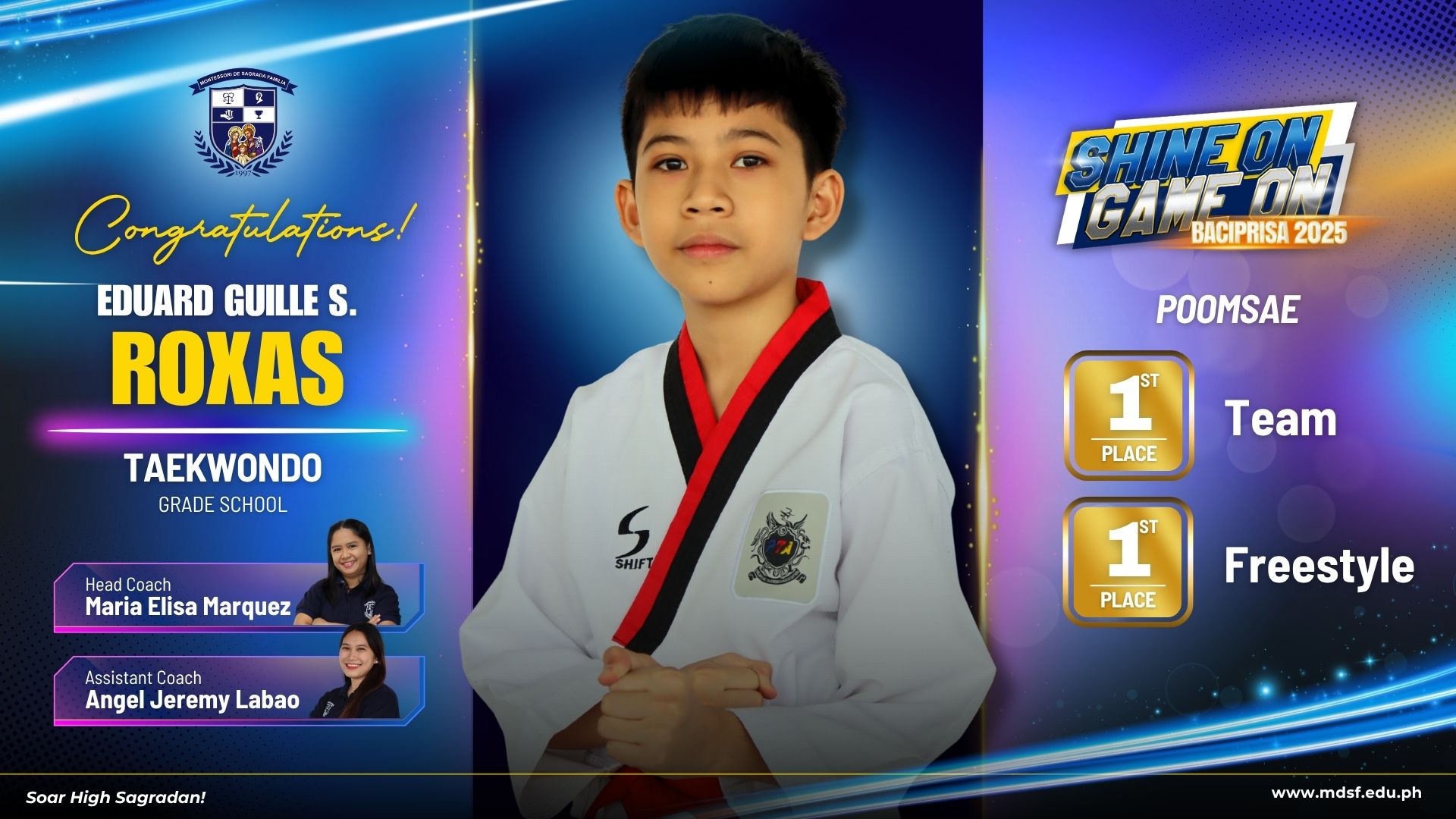 Montessori - Congratulations to 𝑬𝒅𝒖𝒂𝒓𝒅 𝑮𝒖𝒊𝒍𝒍𝒆 𝑺. 𝑹𝒐𝒙𝒂𝒔 for securing 1st ...
