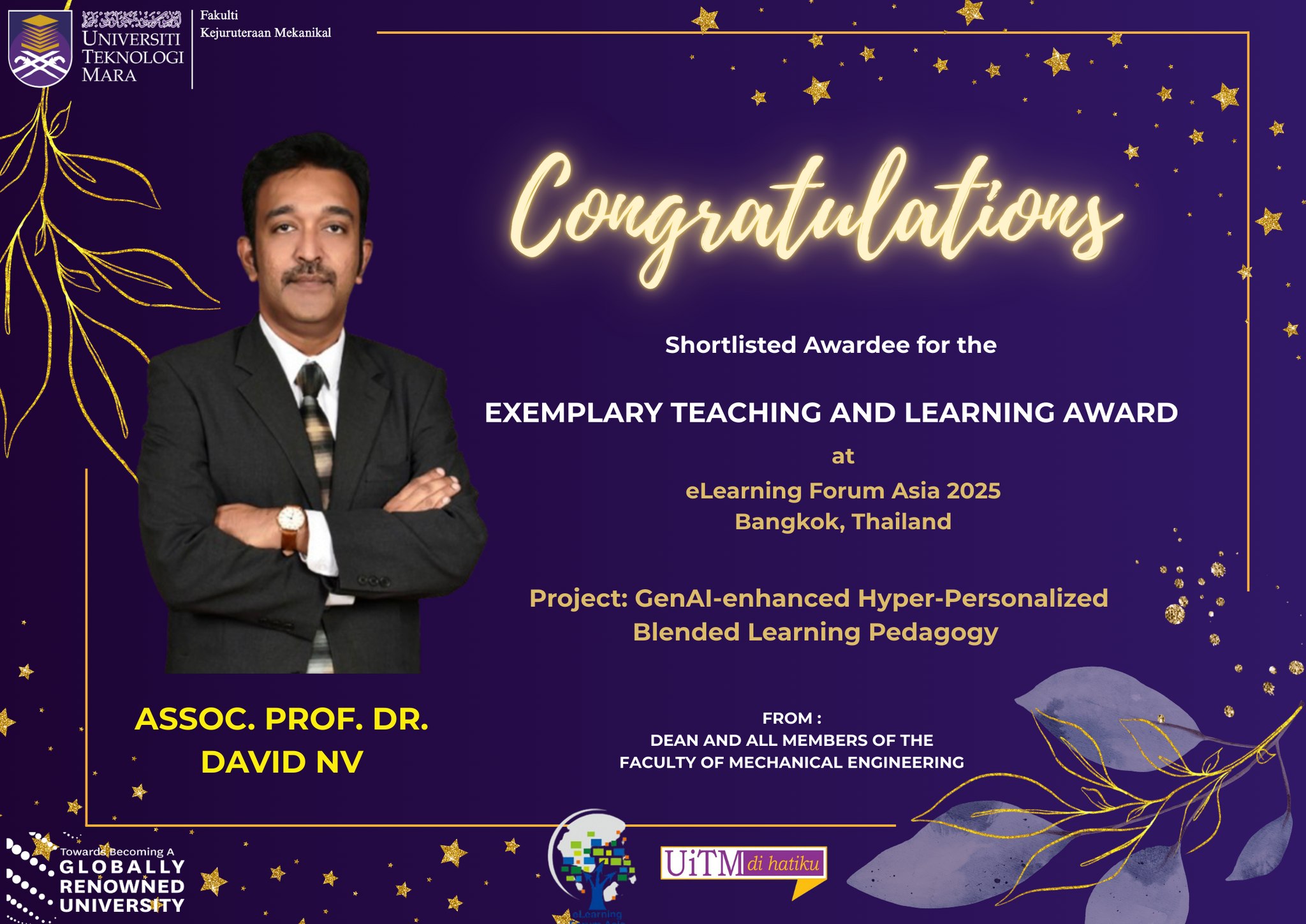 Congratulations to... - Fakulti Kejuruteraan Mekanikal Uitm | Facebook
