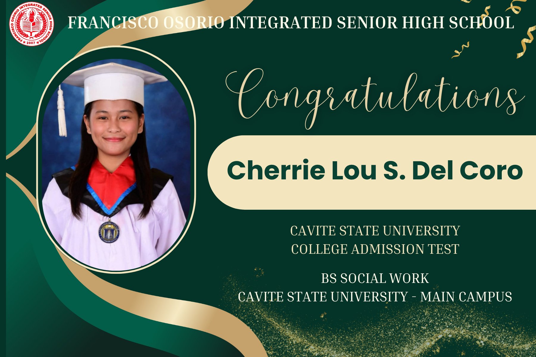 📣 Congratulations to the CvSU Entrance Exam Passers! 🎓 We extend our ...