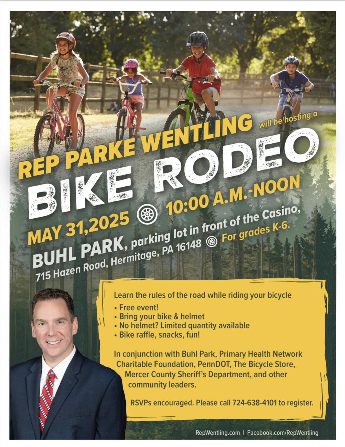 Buhl - FREE Bike Rodeo hosted by Rep. Parke Wentling at Buhl Park on ...