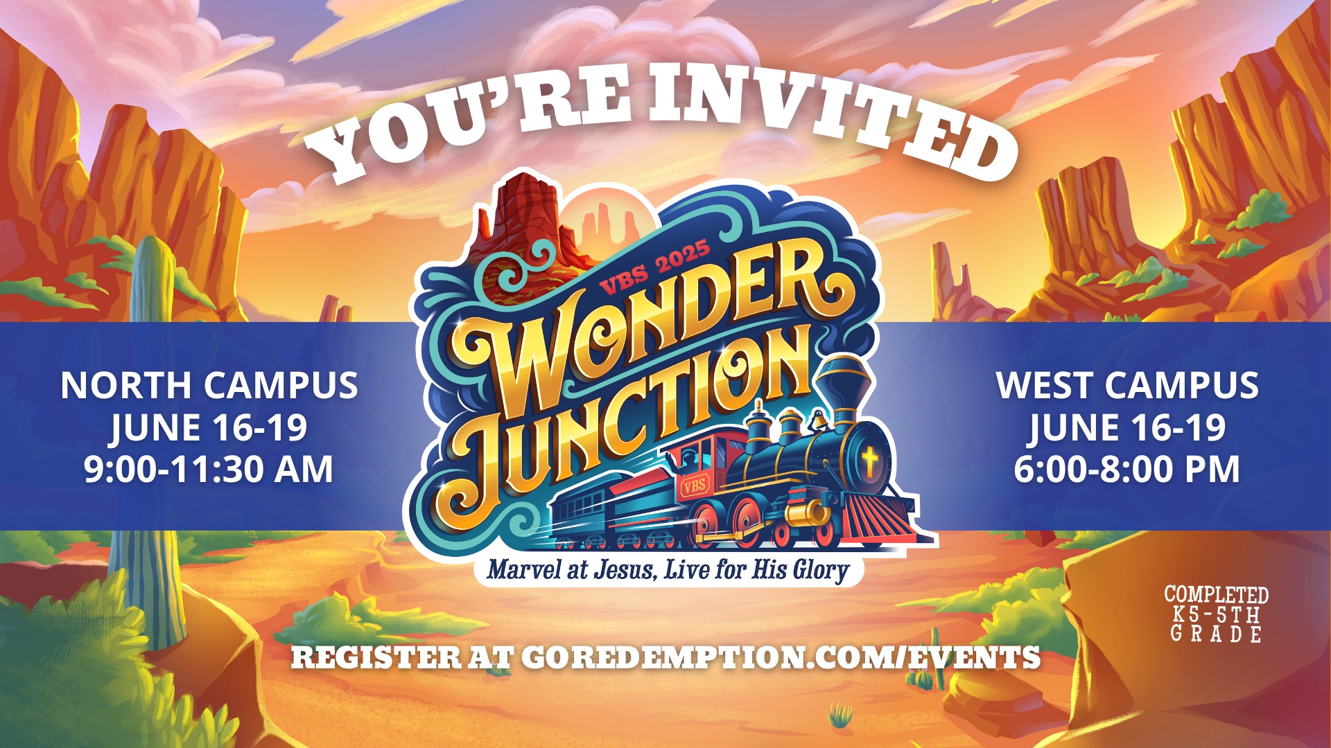 Redemption - 🚨 VBS is LESS than one week away! 🚨 📍North Campus 1251 ...