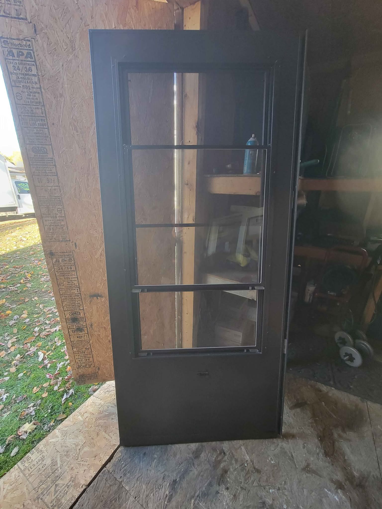 Dark Brown Emco Storm door 36x80 left hand swing - Refrigerators
