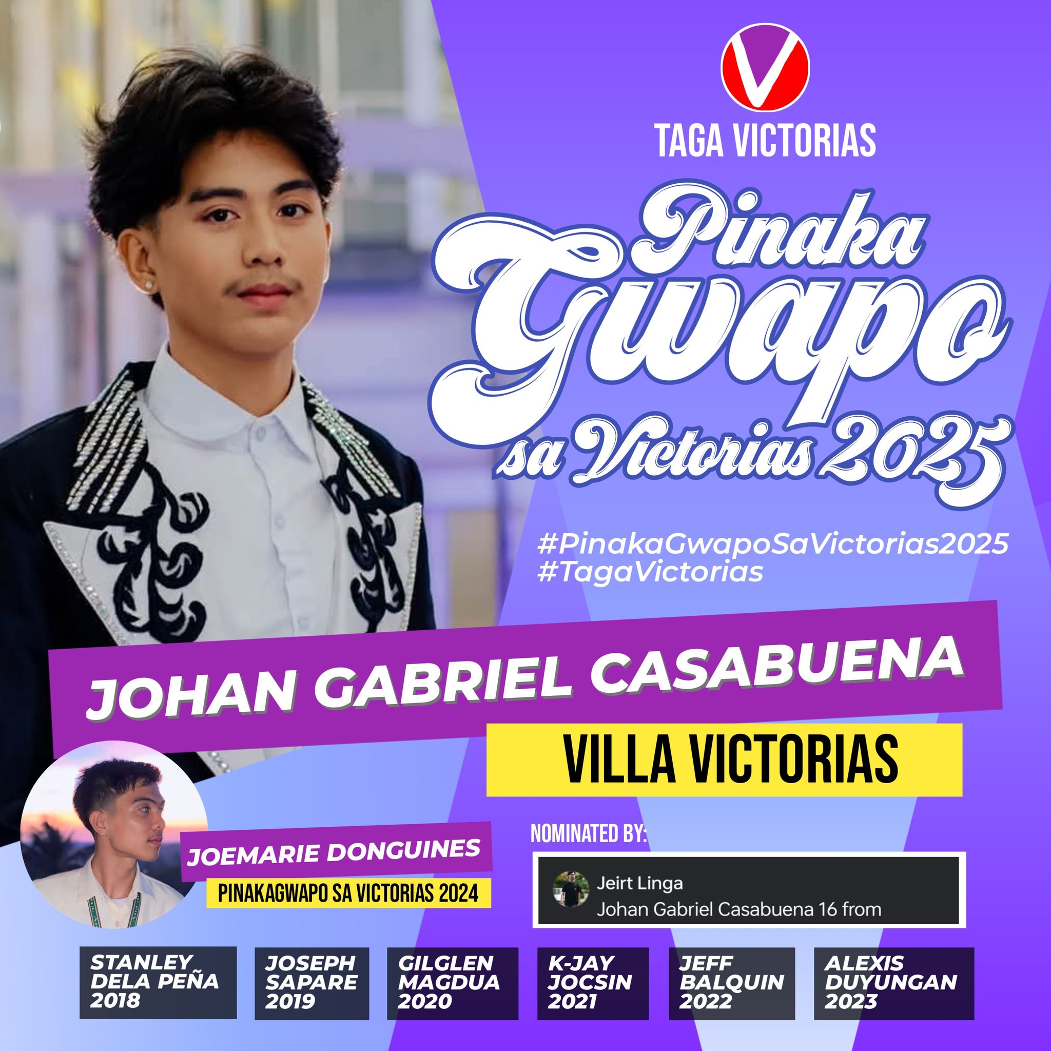 Taga - PINAKAGWAPO SA VICTORIAS 2025 JOHAN GABRIEL CASABUENA VOTING ...