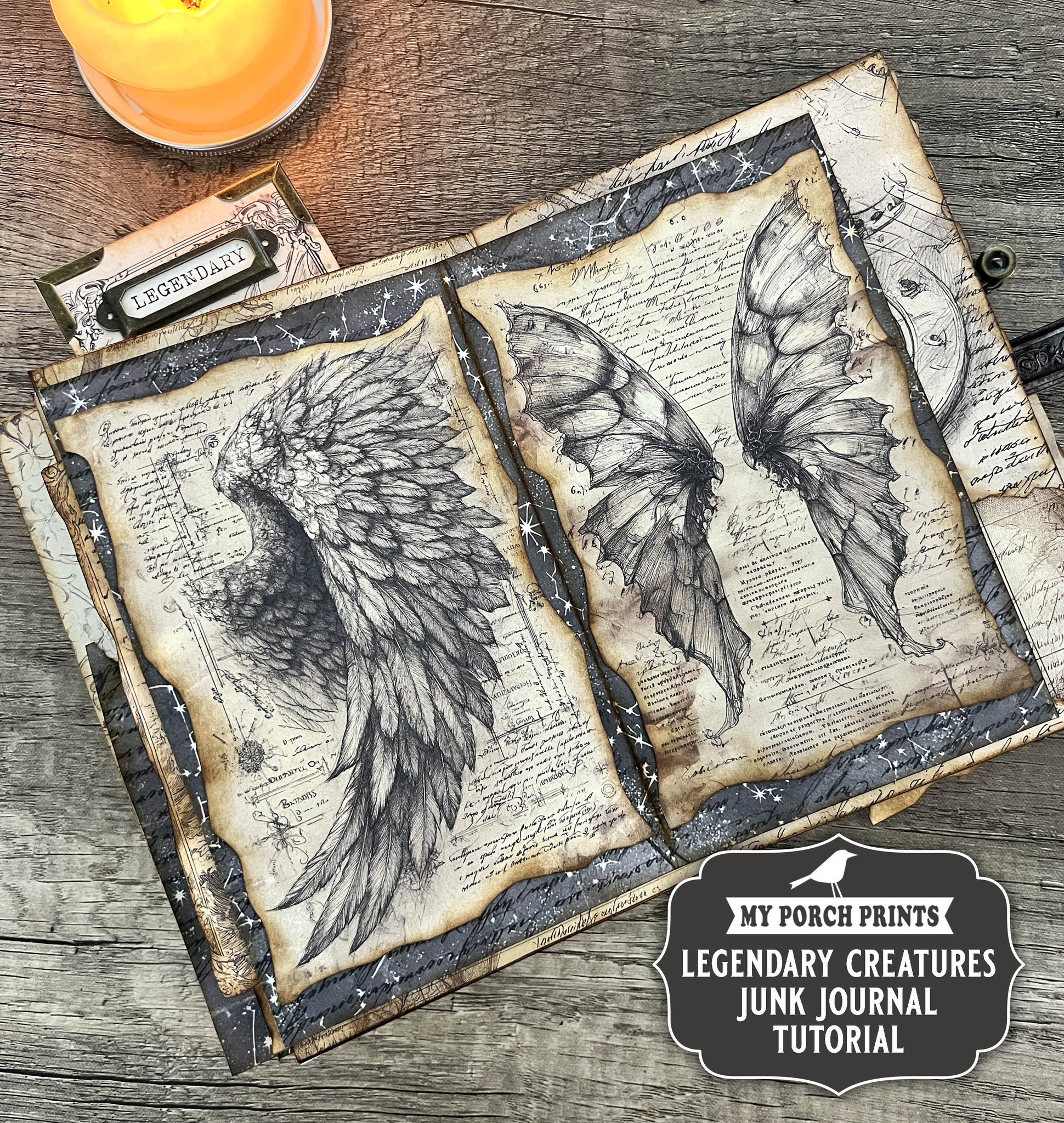 😍No-Sew Legendary... - Junk Journal Ideas: My Porch Prints | Facebook