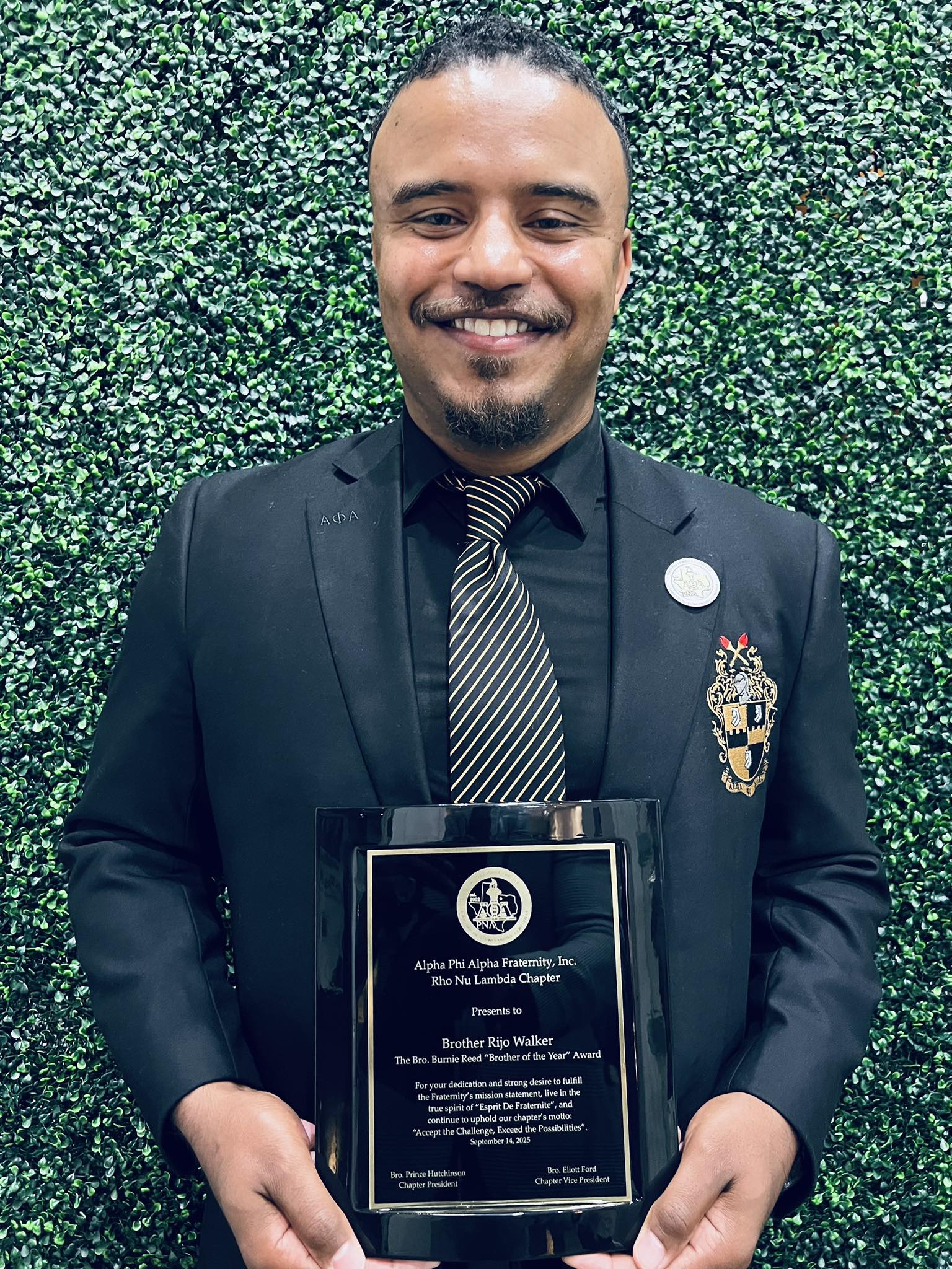 Rho - Congratulations to Bro. Rijo Walker for receiving the Bro. Burnie ...