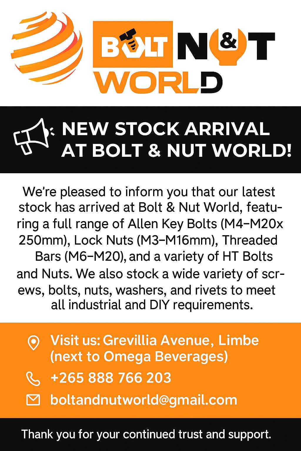 Bolt and Nut World | Blantyre