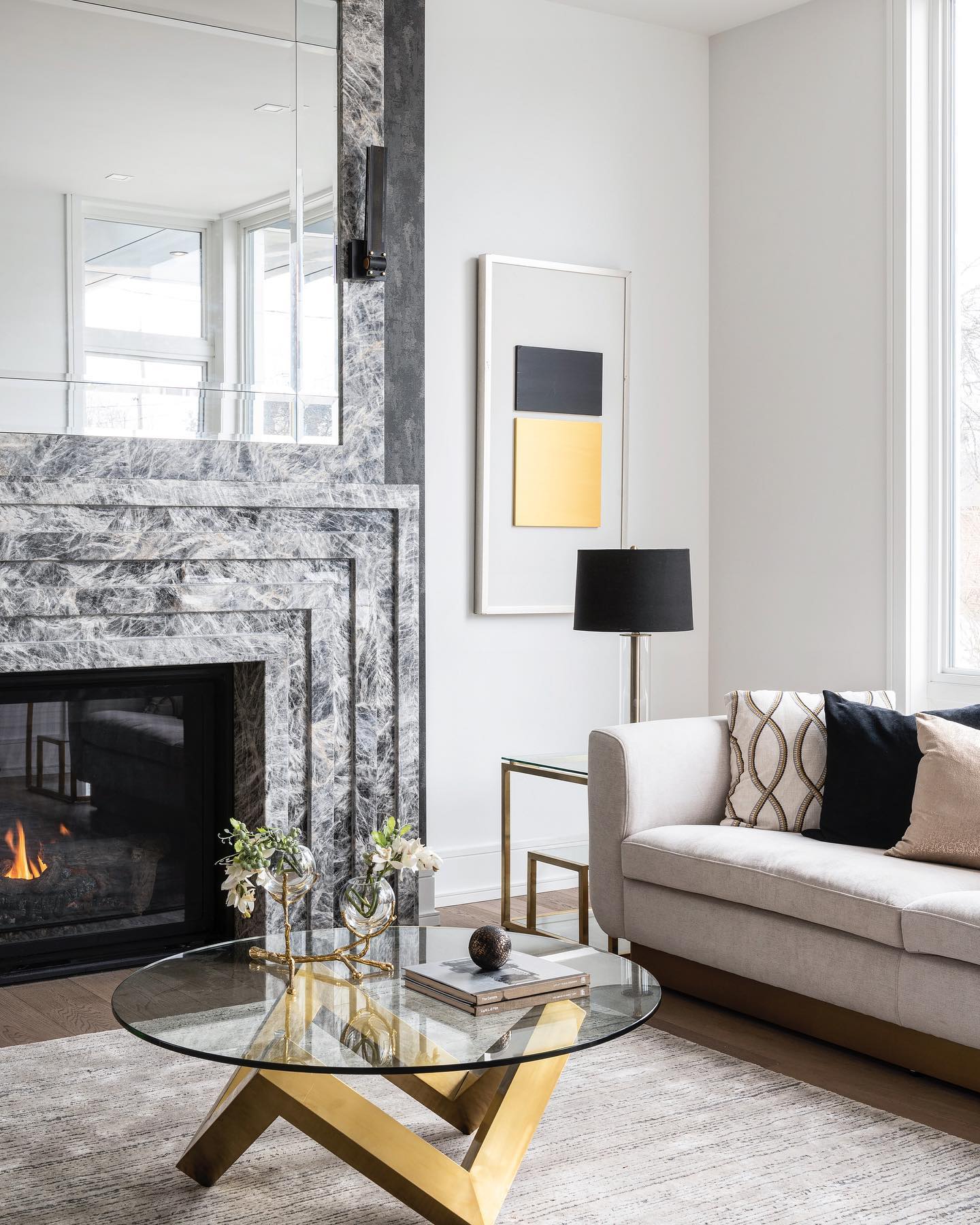 RZ Interiors - Layers of Cristallo Fume marble in all it’s...