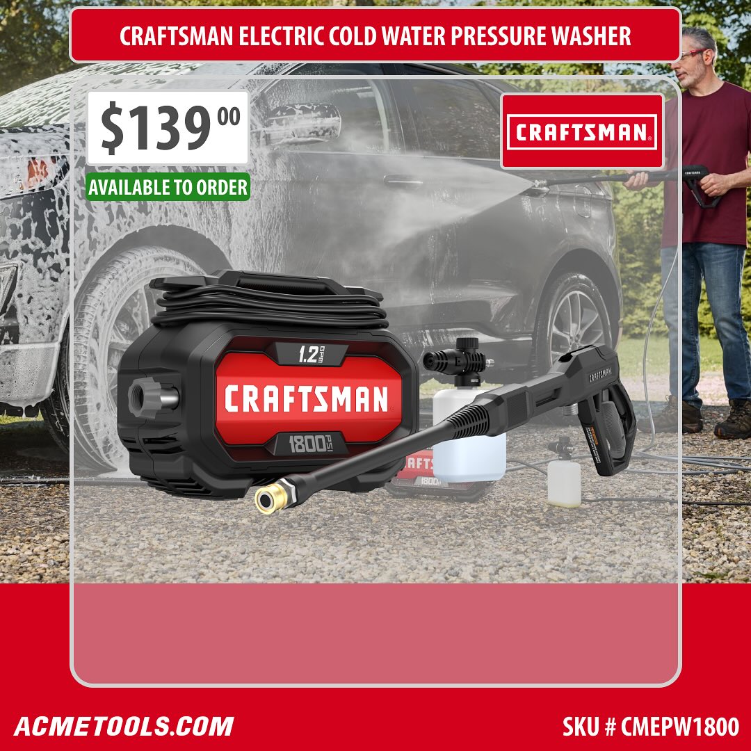 Acme Tools - All new from CRAFTSMAN! The 1800 PSI 1.2 GPM... | Facebook