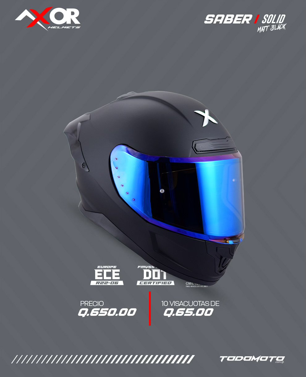 Todomoto Guatemala - 🔥Conduce seguro con | Axor Helmets | SABER 🗡️🥷🏻🏁 🟢 ...
