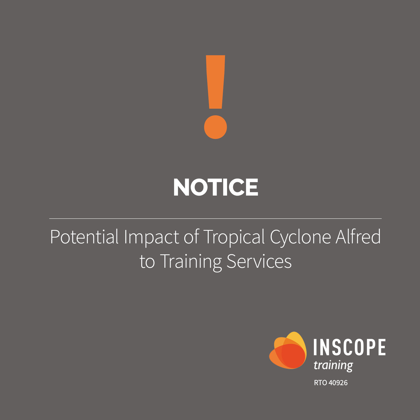 Inscope - ⚠️TROPICAL CYCLONE ALFRED SERVICE UPDATE⚠️ We are monitoring ...