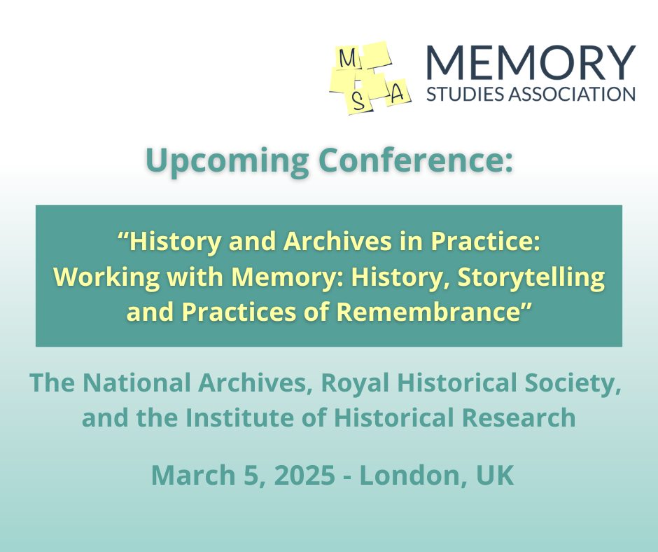 📜 History and Archives in... - Memory Studies Association | Facebook