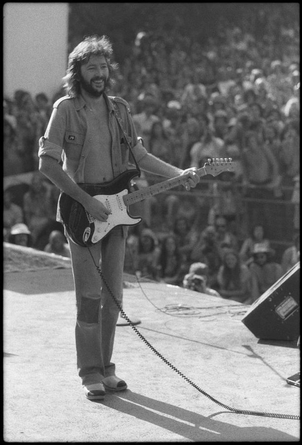 Eric Clapton photographed performing at the Nassau Coliseum in