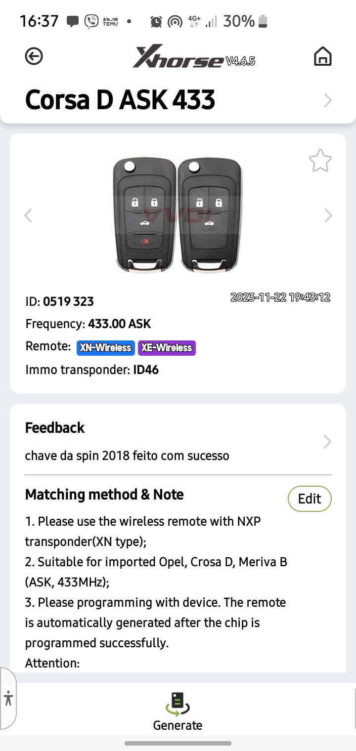 remote control key Opel Astra J Agila Corsa E Mokka Zafira C 2 buttons