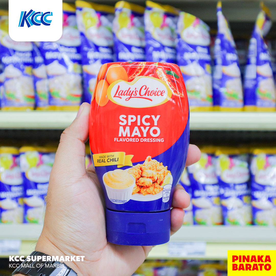 lady's choice mayonnaise salad dressing KCCPinakaBARATO 🛒 Turn the heat up with the NEW Spicy Mayo! Perfect for adding a fun kick to everything you eat! #DeliciouslyYours Available at KCC Supermarket! 💛 #UmamiEats #MakeItUmami #LadysChoice # embellished mother of the bride dress