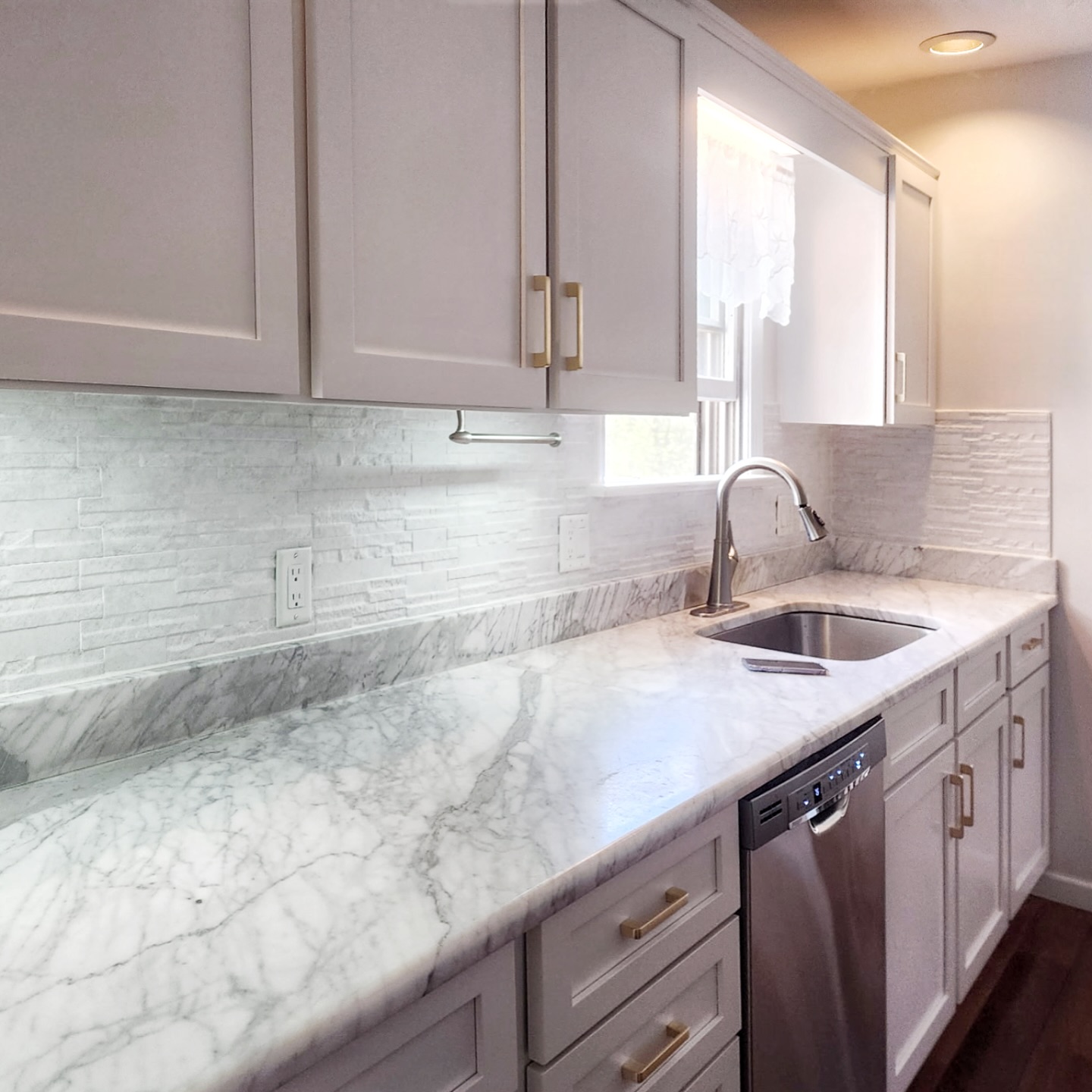 Inspired - The new backsplash just went up in this kitchen we recently ...