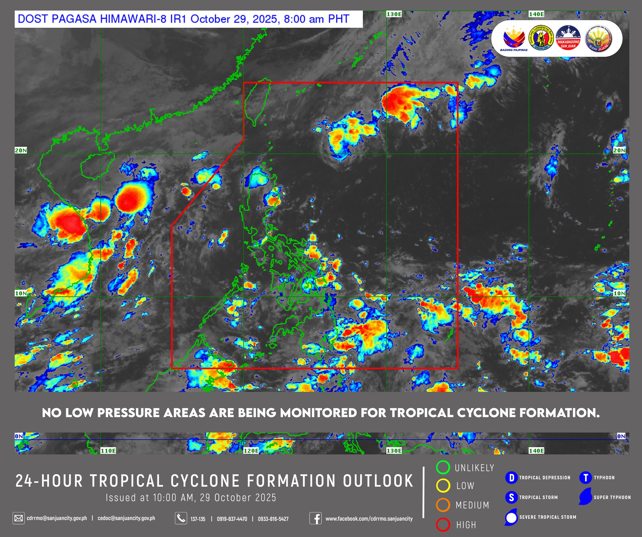 As of 8:00 AM today, 29 October 2025, no low pressure areas are being ...