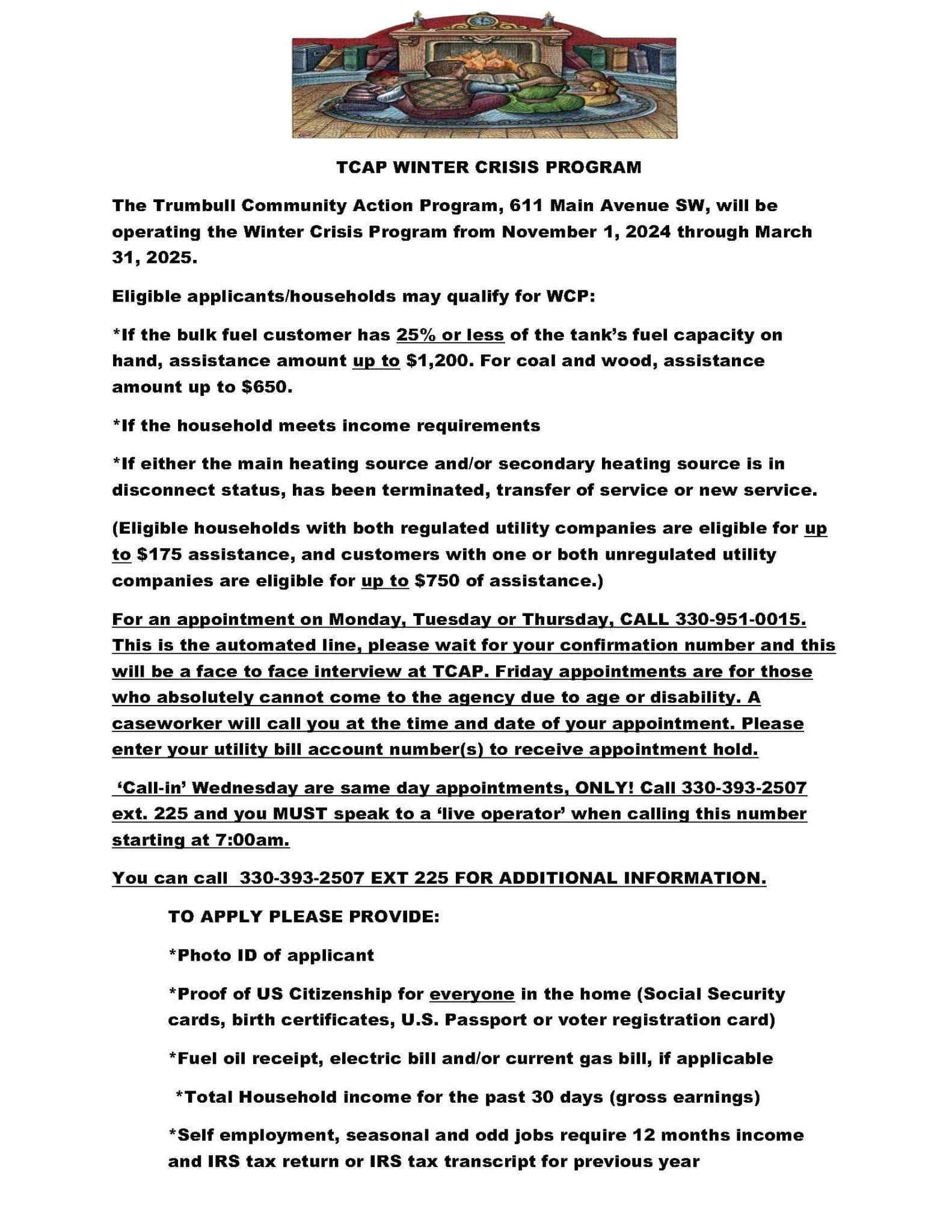 TCAP Winter Crisis Program... - Ben Kyle - Mayor of Hubbard | Facebook