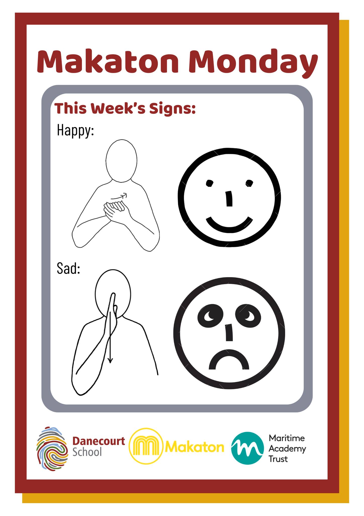 Danecourt - Makaton Monday! This weeks Makaton signs are... 'Happy'🙂 ...