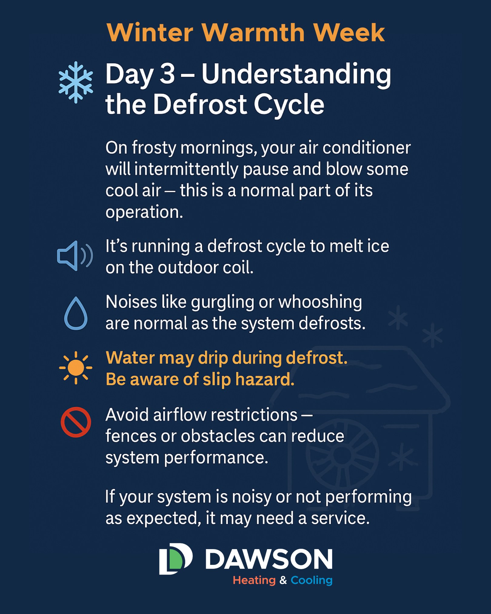 Dawson - Winter Warmth Week - Day 3 🧊 Understanding the Defrost Cycle ...