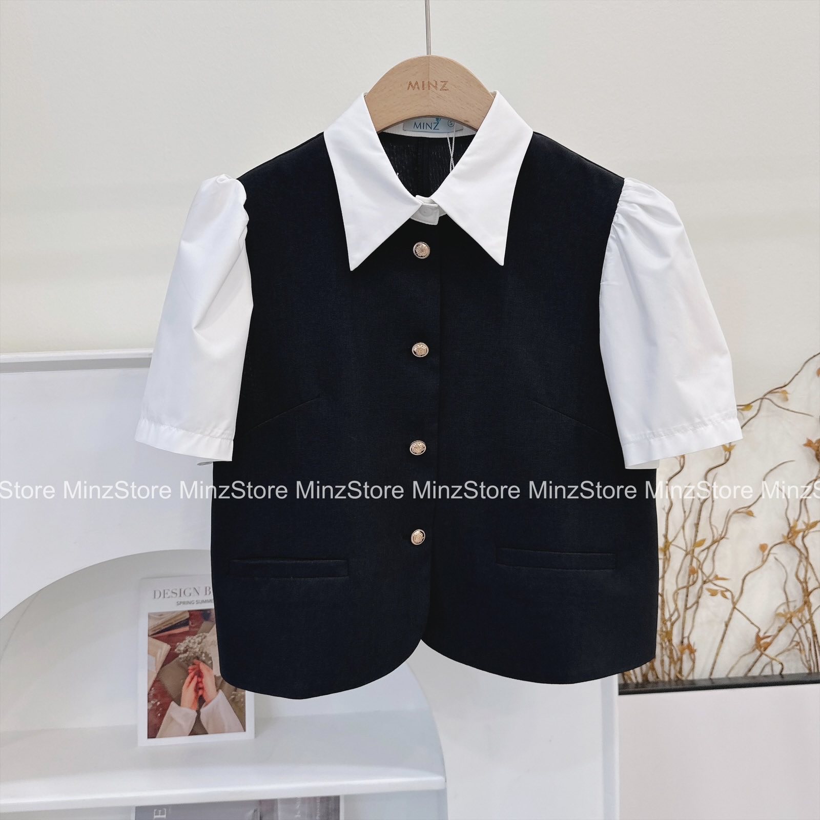MINZ - _________________________ Áo lửng phối cổ sơ mi 300k - Size SML ...
