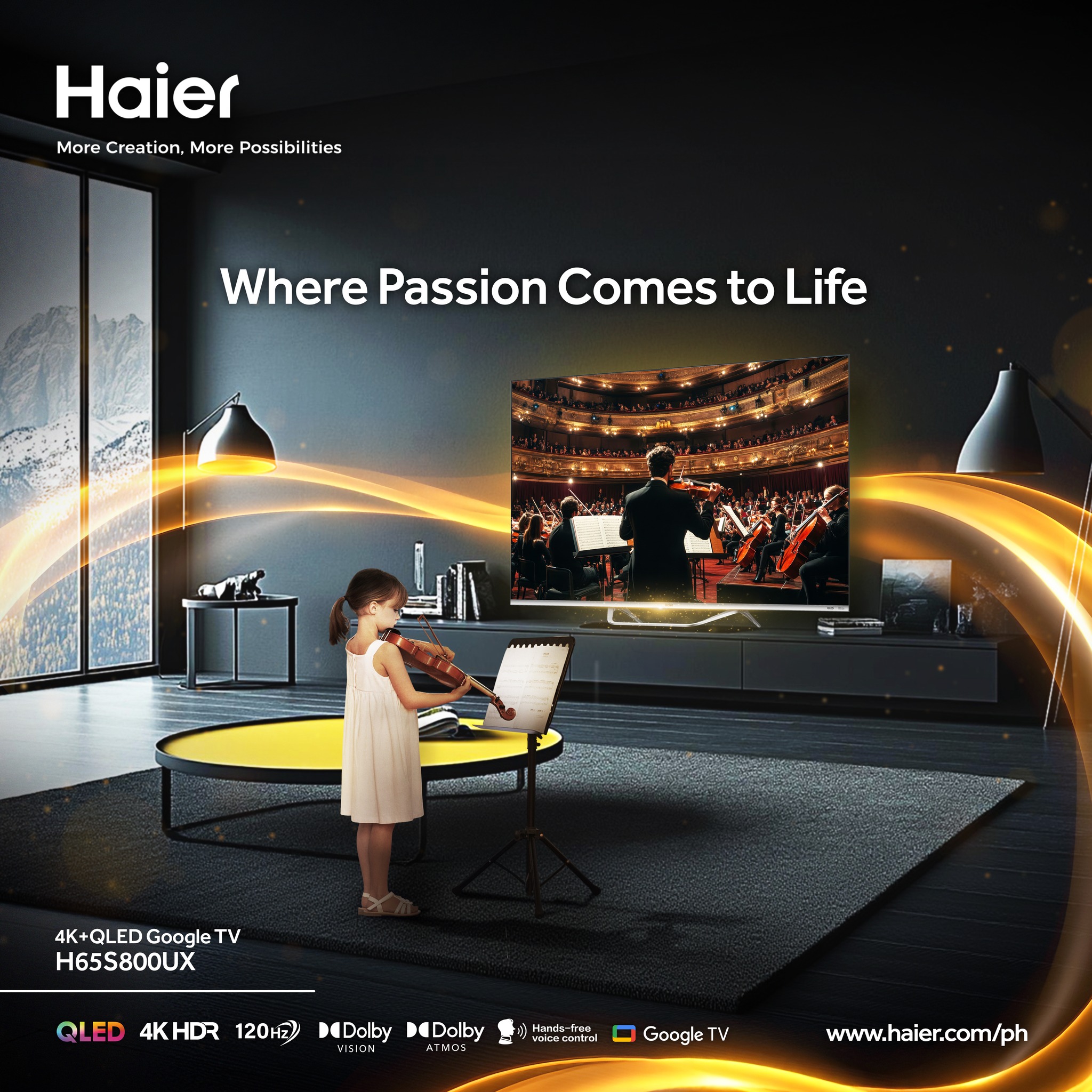 Haier - Where passion meets innovation. Experience the power of 4K QLED ...