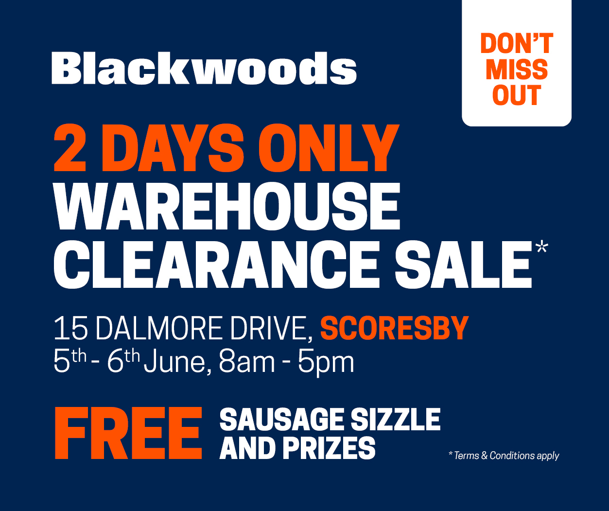 Blackwoods - Join us today and tomorrow from 8am to 5pm at... | Facebook