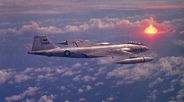 Historic - A B-57 Canberra overlooking a nuclear detonation during ...