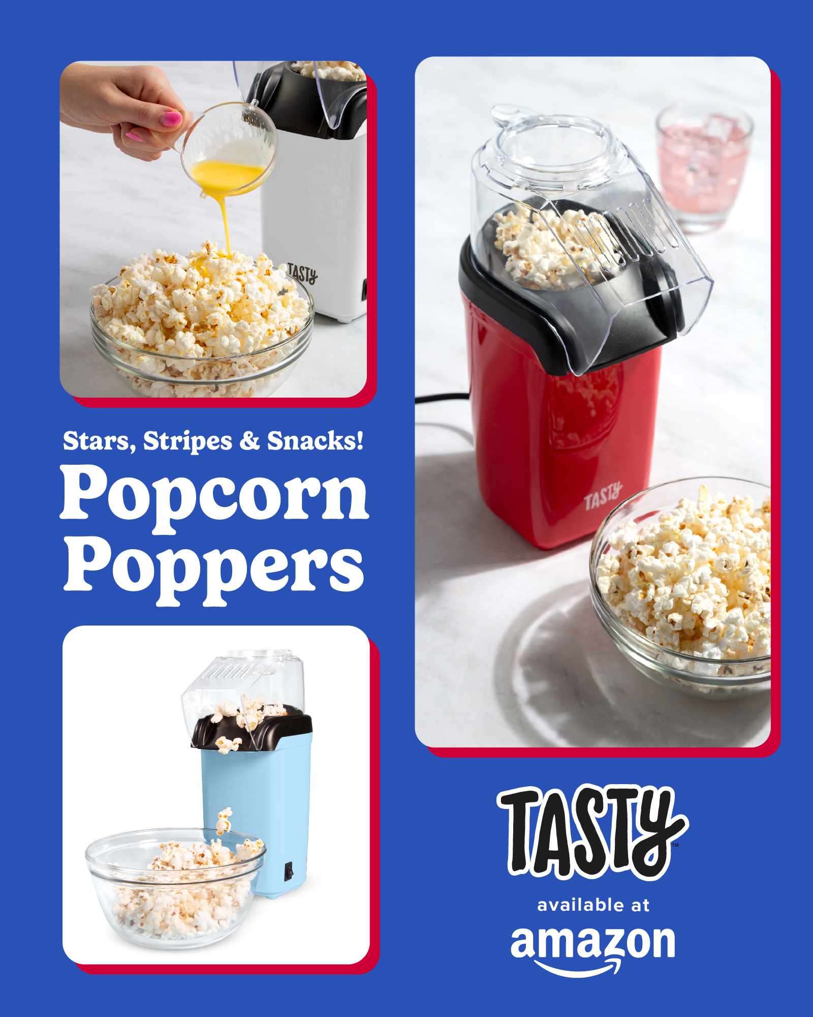 Electric Popcorn Maker Machine – Oil Popper, Fat-Free Healthy Snack, Red Serving Bowl, MP194