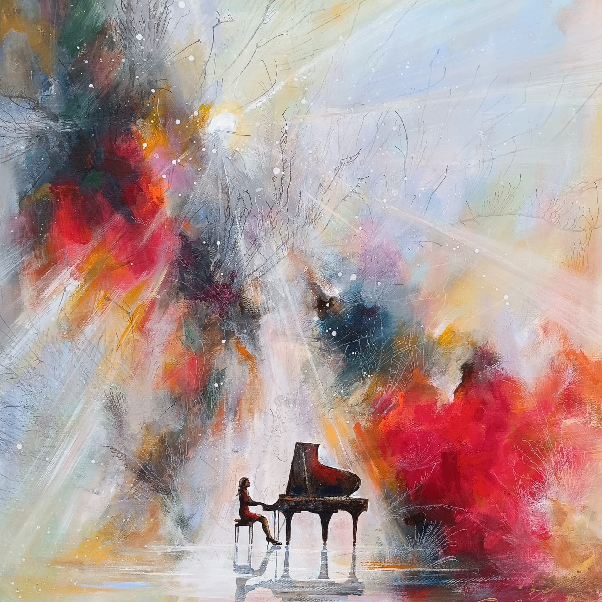 The power of music 80x80 acrylic on canvas