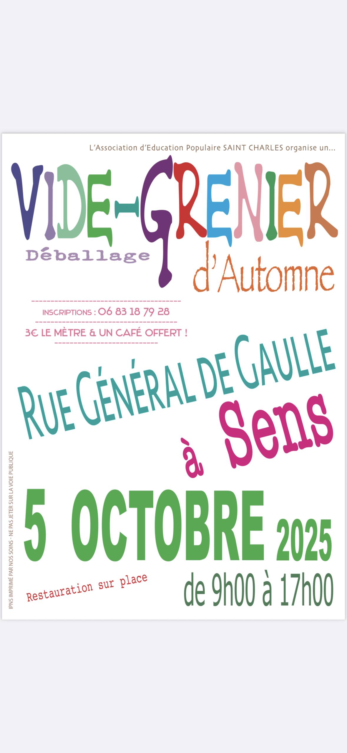 VIDE GRENIER à SENS rue du Général De Gaulle