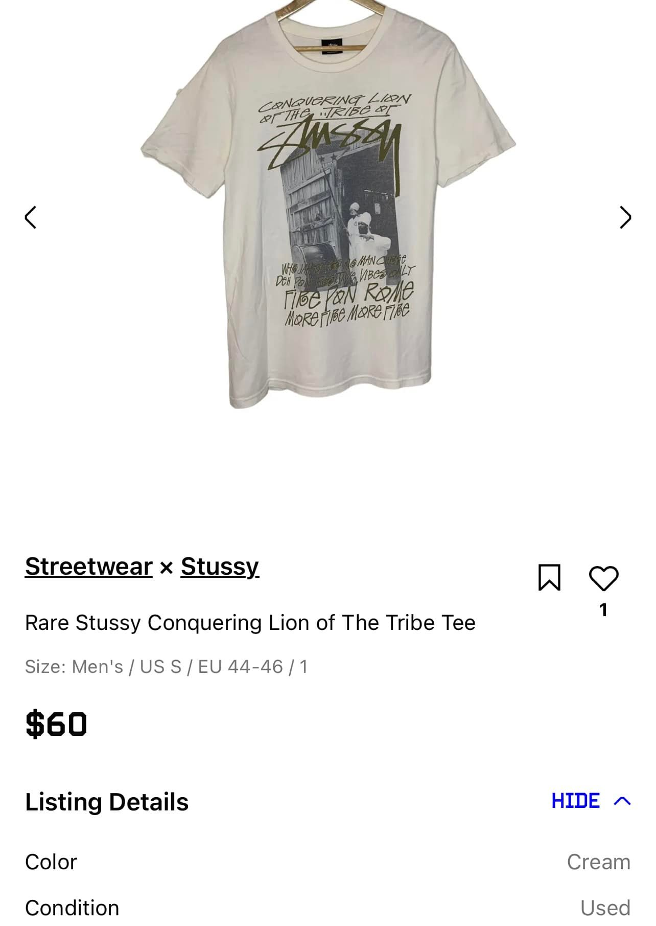👕Stussy รุ่น “Conquering Lion of the Tribe of Judah” Size: M 9/10