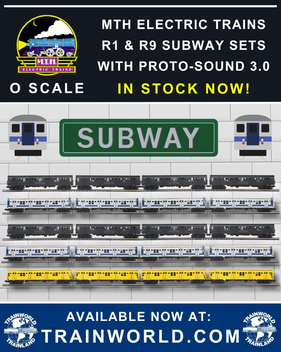 TrainWorld.com - 🚨MTH SUBWAYS - NOW IN STOCK🚨 The MTH Trains R1 & R9 ...