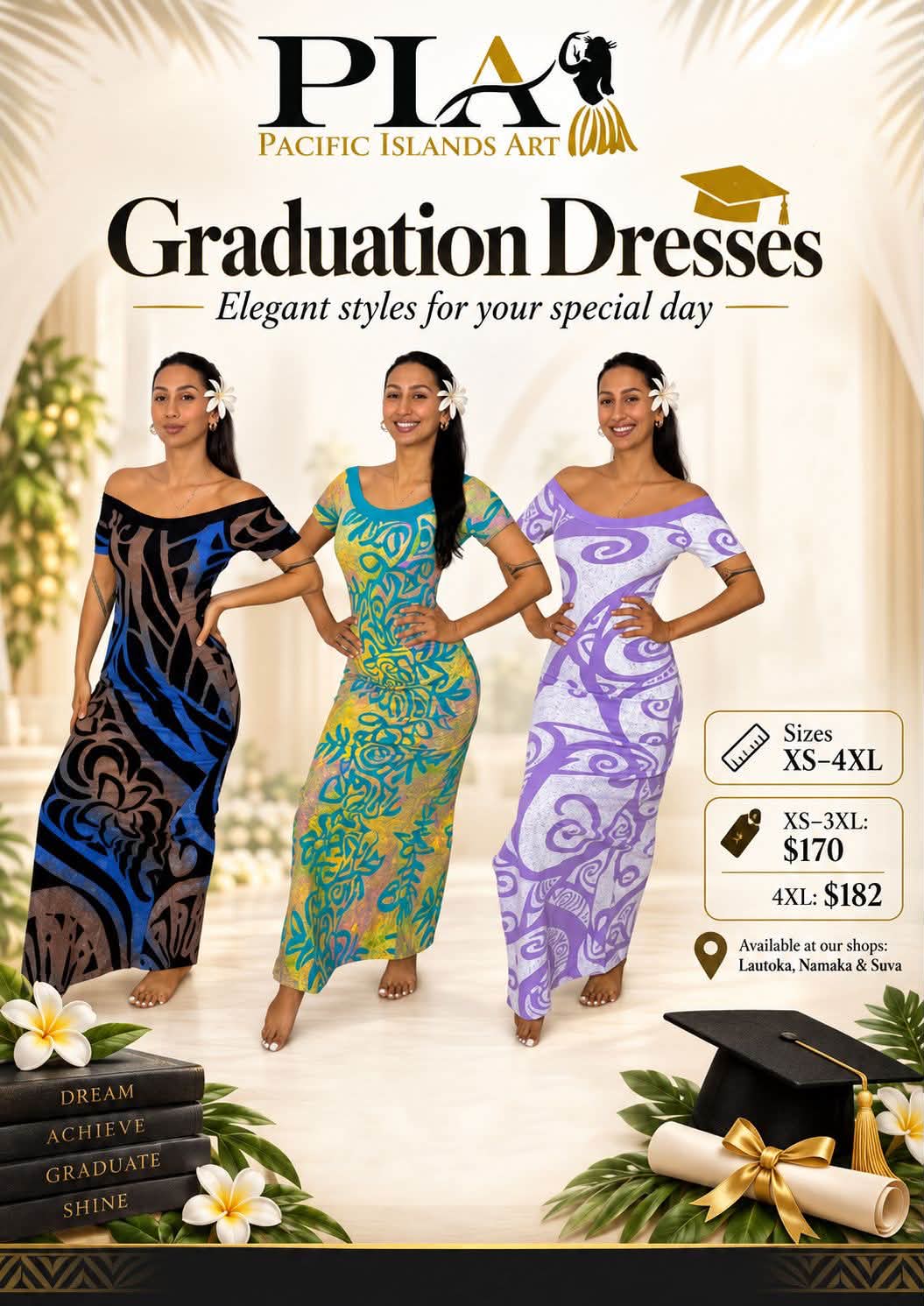 pacific graduation dress Graduate in style with PIA! Dresses now in store — get yours before they're gone! XS–3XL: $170 samoan pacific graduation dress