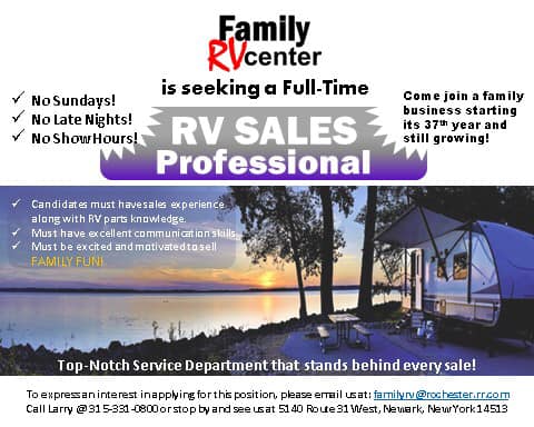 Family RV Center - 🚨WE ARE HIRING!!🚨 Friends of FAMILY RV, Please Share ...