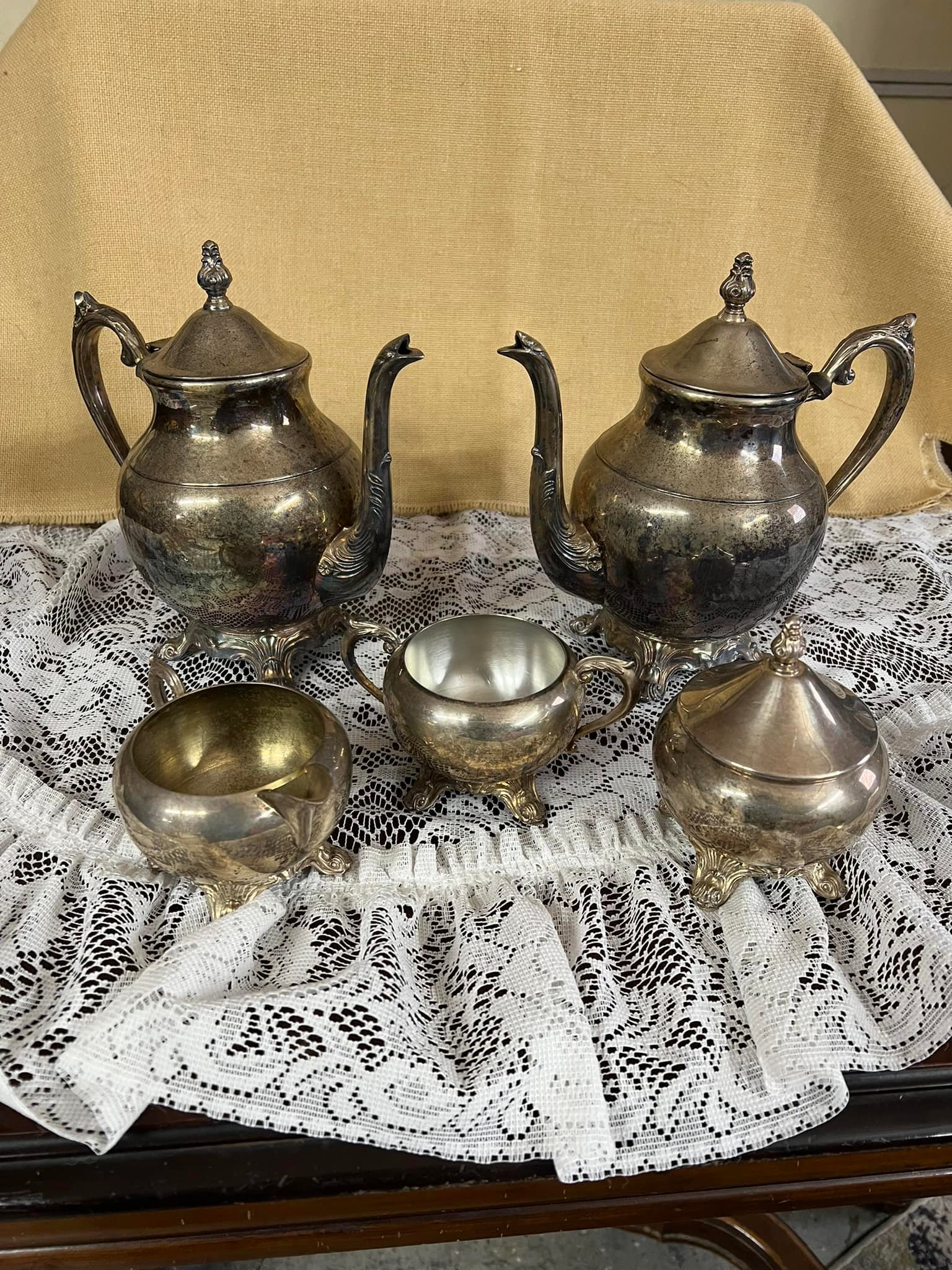 Value of Rogers silver co 5 piece tea set